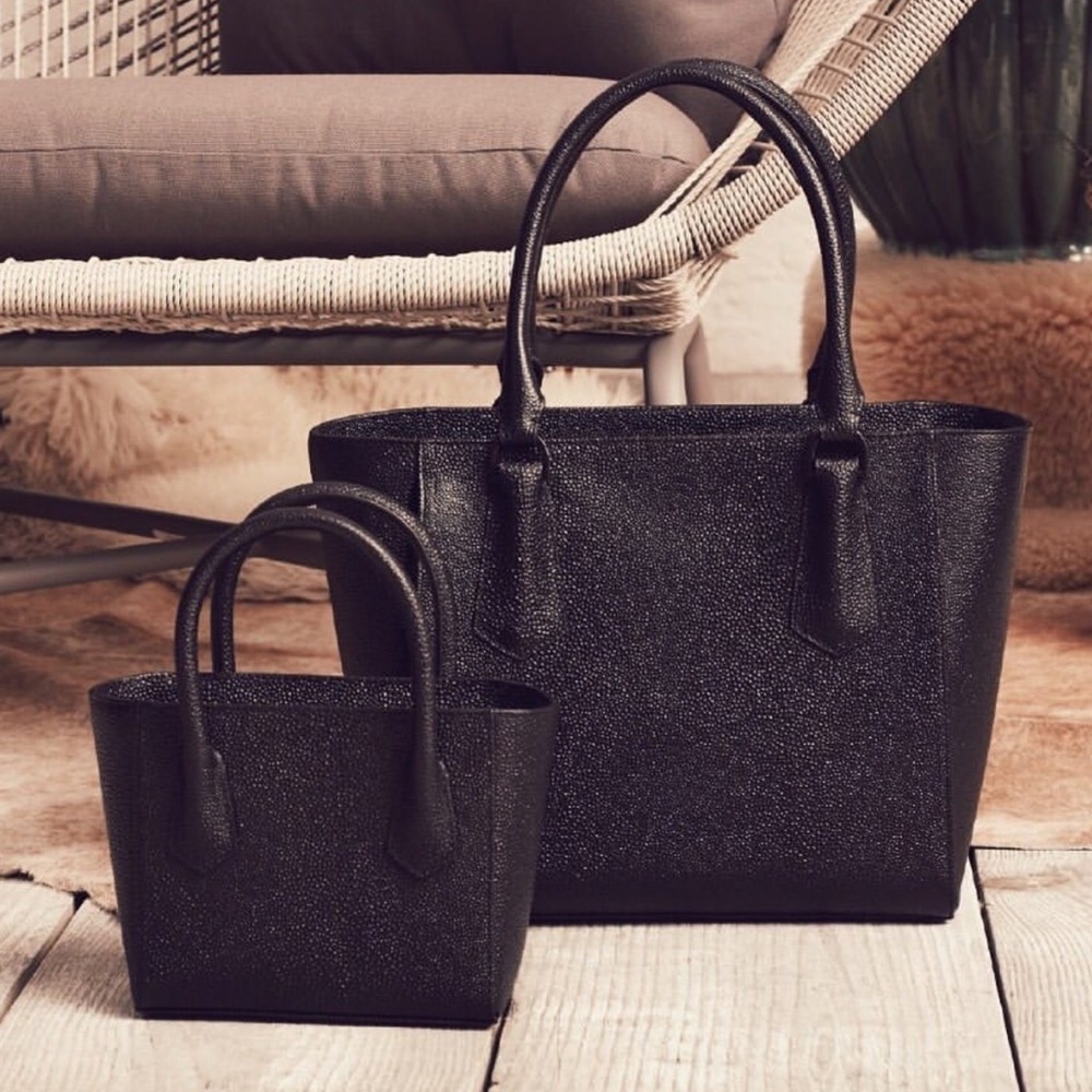 Dagne Dover Old Mini Tote - Onyx Stingray (Today’s Dagne Midi sizing)